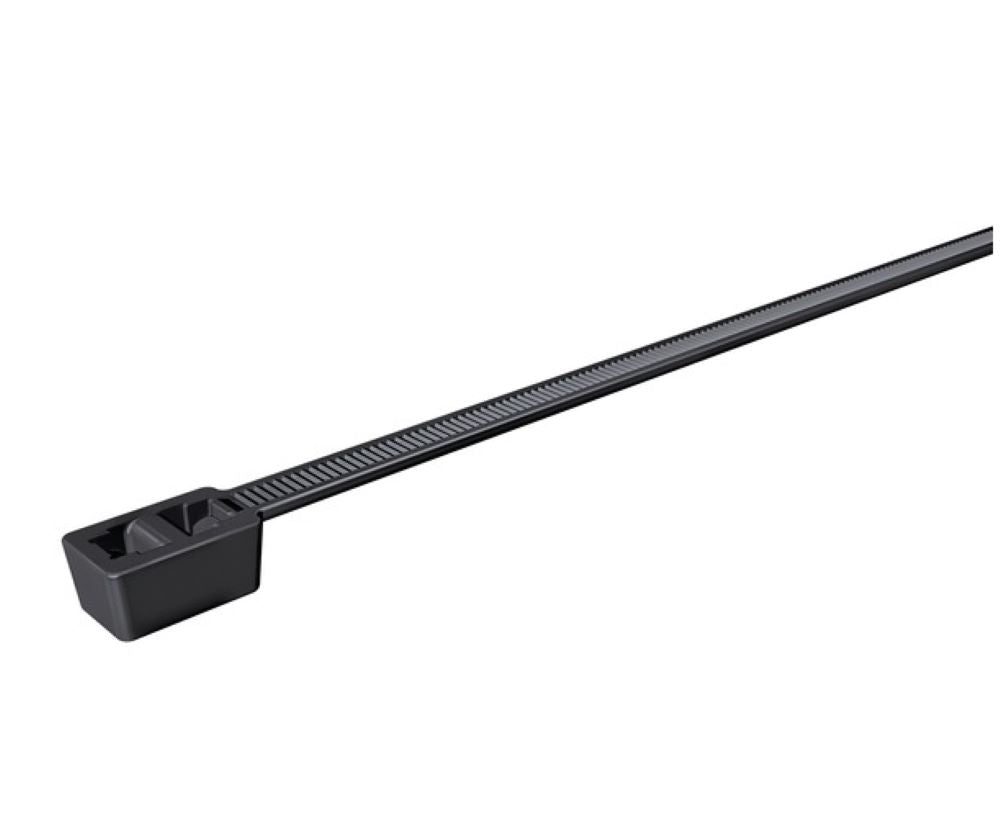 Cable tie inside serrated for multiple routing, 395.0x4.7mm, ∅1.6-101.6mm, black, 100pcs(T50LDH).